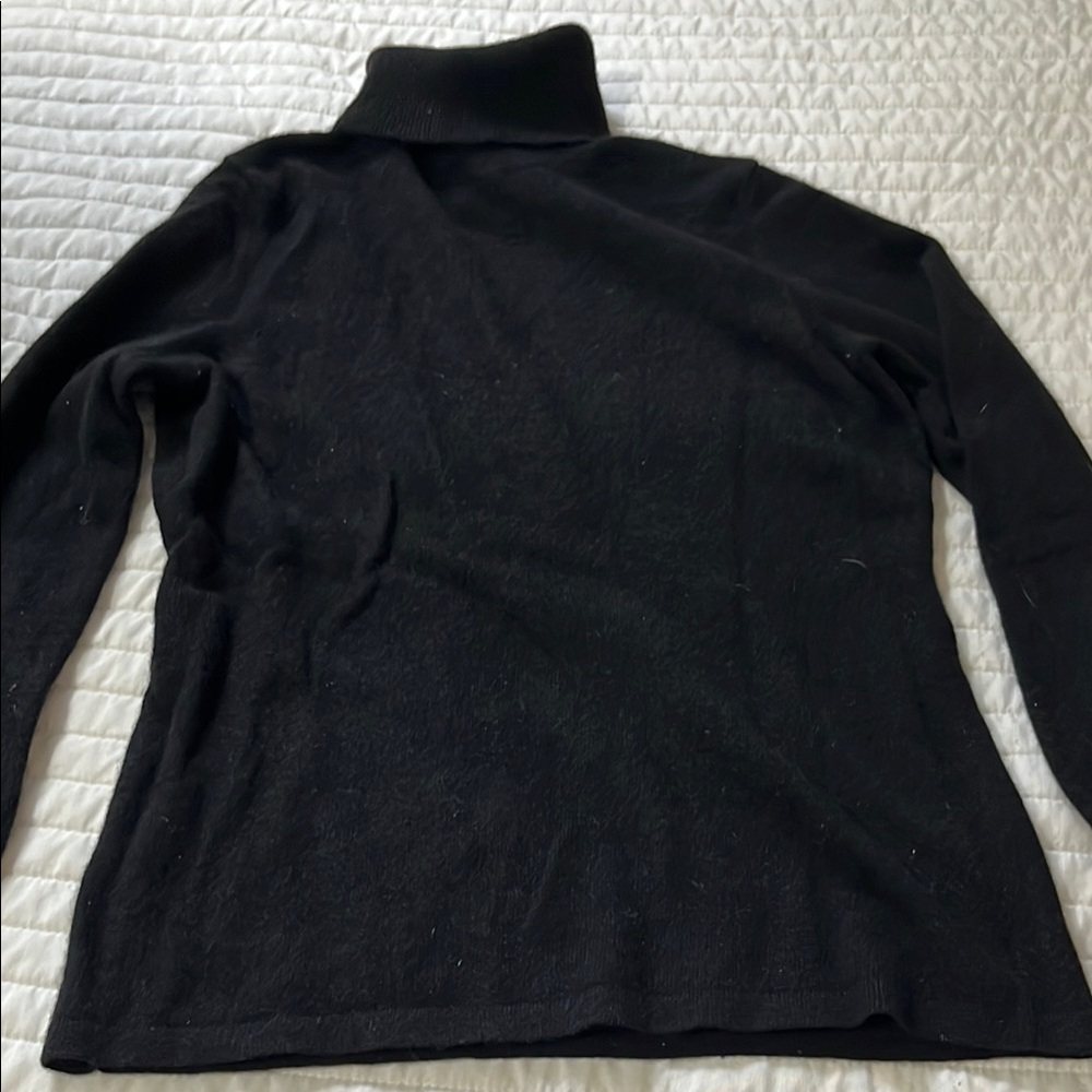 Ann Taylor Black Cowl Neck Cashmere Sweater